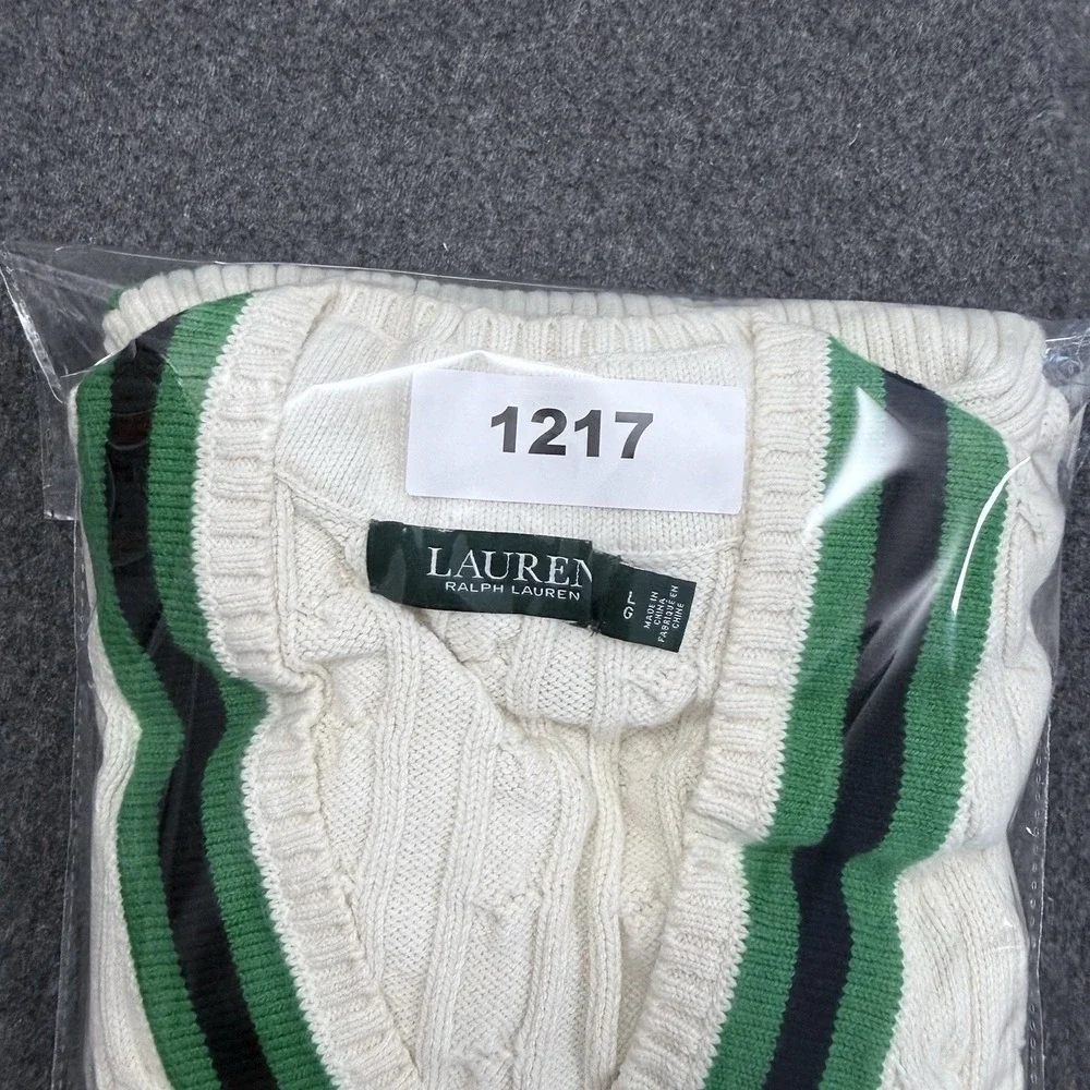 Lauren Ralph Lauren Cable Knit V Neck Sweater Womens M - Picture 11 of 11